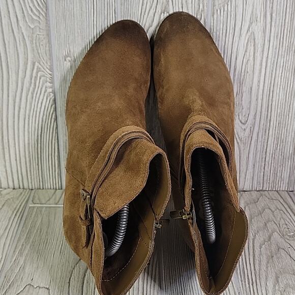Sam Edelman Lynn Block Heel Side Zip Brown Suede Ankle Boots Womens Size 9.5 NEW - Picture 6 of 12